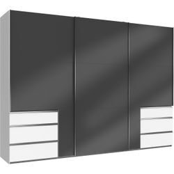 Schwebetürenschrank WIMEX "Level by fresh to go", weiß (weiß, grauglas), B:300cm H:216cm T:65cm, Schränke, mit Glastüren