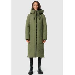 Winterjacke MARIKOO "Nadaree XVI" Gr. L, grün (olive leaf) Damen Jacken Stepp Mantel mit großer Kapuze