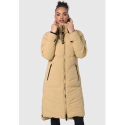 Winterjacke MARIKOO "Benikoo", Damen, Gr. L, beige, Obermaterial: 92% Nylon, 8% Elasthan; Futter: 100% Polyester; Wattierung: 100% Polyester; Ärmelfutter: 100% Polyester, Jacken, langer Winter Mantel gesteppt