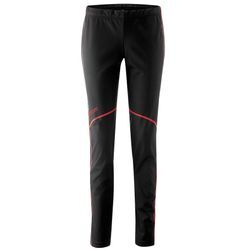 Funktionshose MAIER SPORTS "Telfs CC Tight W" Gr. 40, Normalgrößen, schwarz, Damen, Oberstoff 1: Vorderseite: 89% Polyester, 11% Elasthan / Rückseite: 94% Polyester, 6% Elasthan / Oberstoff 2:85% Polyamid, 15% Elasthan, Hosen, Sportliche Nordic Sports Tights mit Hybrid-Konstruktion