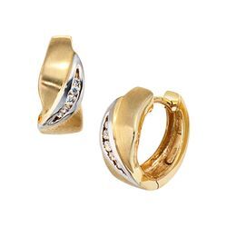 Paar Creolen JOBO Ohrringe Gr. Gelbgold 333, goldfarben (gelbgold 333) Damen 333 Gold bicolor mit Zirkonia