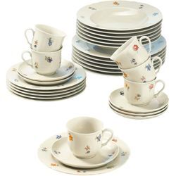 Kombiservice SELTMANN WEIDEN "Geschirr-Set, Service Marieluise", bunt (elfenbeinfarben, bunt), 30 tlg., Porzellan, Geschirr-Sets, Made in Germany, 30 Teile, für 6 Personen