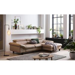 Ecksofa HOME AFFAIRE "Pilot L-Form", braun (cappuccino), B:268cm H:73cm T:108cm, 100% Polyester, Feinstruktur 75000 Scheuertouren, Struktur 35000 Scheuertouren, Microfaser 40000, Sofas, wahlweise mit Bettfunktion und Bettkasten