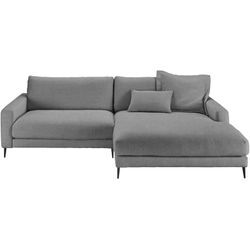 Ecksofa INOSIGN "Downtown, B/T/H: 272/190/84 cm L-Form", grau (platin), B:272cm H:84cm T:190cm, 100% Polyester, Sofas, weicher Sitzkomfort auch in Cord und Bouclé, incl. Zierkissen