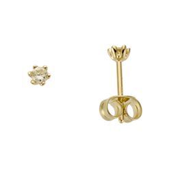 Paar Ohrstecker FIRETTI "Schmuck Geschenk Gold 750 Ohrschmuck Solitär", gold (gelbgoldfarben), Ohrringe, Damen, 0,15 ct P2 = erkennbare Einschlüsse, Gelbgold 585-Diamanten, Gelbgold 585, Diamanten, mit Brillant - Krappenfassung