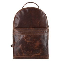 Laptoprucksack X-ZONE, Gr. B/H/T: 43cm x 29cm x 12cm, braun (cognac), Rindsleder, Leder, beschichtet, leicht glänzend, klassisch, Rucksäcke, echt Leder