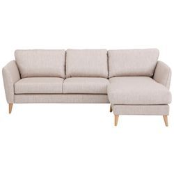 Ecksofa HOME AFFAIRE "MARSEILLE (242/152cm),L-Form, Rec. rechts/links", beige, B:242cm H:88cm T:152cm, 59% Polyester; 41% Polypropylen, Sofas, Massivholzbeine aus Eiche, in verschieden Bezügen und Farbvarianten