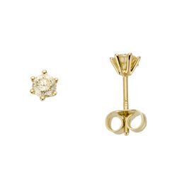 Paar Ohrstecker FIRETTI "Schmuck Geschenk Gold 750 Ohrschmuck Solitär" Ohrringe Gr. 0,5 ct LR = lupenrein, Gelbgold 585-Diamanten, goldfarben (gelbgoldfarben) Damen mit Brillant - Krappenfassung