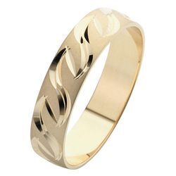 Trauring FIRETTI "Schmuck Geschenk Gold 375 Hochzeit Ehering "LIEBE"" Gr. 16,5, gold (gelbgoldfarben), Fingerringe, 16,5, ohne Brillant, Gelbgold 375, 5mm, Made in Germany, wahlweise mit oder ohne Brillant