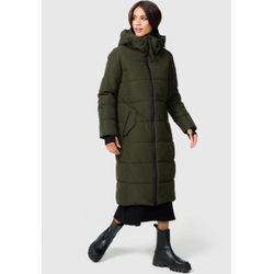 Steppjacke MARIKOO "Zuraraa XVI" Gr. XL, grün (dark olive) Damen Jacken langer Winter Mantel gesteppt