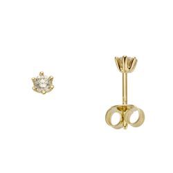 Paar Ohrstecker FIRETTI "Schmuck Geschenk Gold 750 Ohrschmuck Solitär", gold (gelbgoldfarben), Ohrringe, Damen, 0,25 ct LR = lupenrein, Gelbgold 750-Diamanten, Gelbgold 750, Diamanten, mit Brillant - Krappenfassung