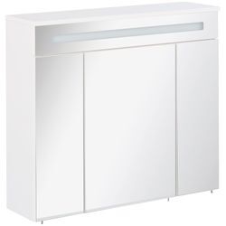 Spiegelschrank FACKELMANN "Kara", weiß, B:80cm H:70cm T:22cm, Glas, Schränke, Spiegelschrank Spiegelschrank mit Beleuchtung, Badmöbel Breite 80 cm