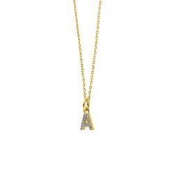 Sparkling Letter Necklace 14K Gold Plated