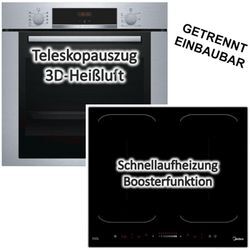 Bosch - Herdset Einbau-Backofen mit Induktionskochfeld Booster - autark, 60 cm