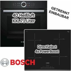 Bosch - Herdset Einbaubackofen Serie 8 Schnellaufheizung mit Induktionskochfeld PowerBoost - autark, 60 cm