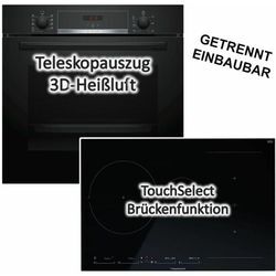 Bosch - Herdset Backofen EcoClean mit Küppersbusch Induktionskochfeld rahmenlos - autark, 80 cm