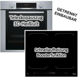 Bosch - herdset autark Herd Einbaubackofen + Kochstelle induktion Kochfeld 60 cm