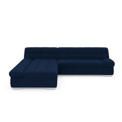 Ecksofa DOMO COLLECTION "Mona L-Form", blau (marine), B:297cm H:80cm T:173cm, Struktur fein 100% Polyester, Chenilleoptik 100% Polyester, SOFTLUX/Struktur fein 100% Polyester, Sofas, wahlweise mit Bettfunktion