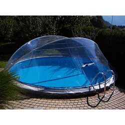 Poolverdeck CLEAR POOL "Cabrio Dome", transparent, B:400cm H:145cm T:400cm, Polyvinylchlorid (PVC), Verdecke, ØxH: 400x145 cm