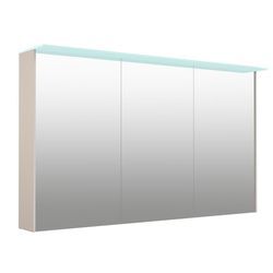 Spiegelschrank WELLTIME "D-Line", grau (kaschmir grau), B:121,5cm H:70,2cm T:20cm, FSC-zertifizierter Holzwerkstoff, Schränke, Badmöbel, 121,5 cm breit, doppelseitig verspiegelt, LED-Beleuchtung