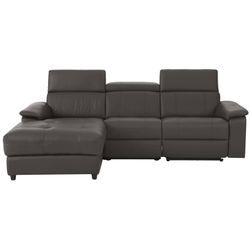 Ecksofa HOME AFFAIRE "Binado, L-Form", braun, B:252cm T:164cm, Webstoff (95% Polyester/5% Nylon), Sofas, mit manueller oder elektrischer Relaxfunktion mit USB-Anschluss