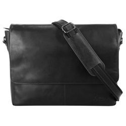 Messenger Bag X-ZONE, Damen, Gr. B/H/T: 40cm x 28cm x 8cm onesize, schwarz, Leder, glänzend, beschichtet, Taschen, echt Leder