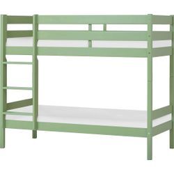 Etagenbett HOPPEKIDS "ECO Comfort Kinderbett 90x200 oder 70x160 aus Massivholz in 4 Farben", grün (grün, grün), B:81cm H:140cm L:166cm, Etagenbetten, TÜV, FSC und Nordisches Umweltzeichen – wahlweise mit Matratzen