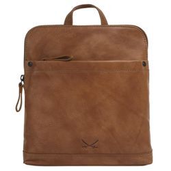 Cityrucksack SANSIBAR Gr. B/H/T: 24 cm x 23 cm x 7 cm, braun (cognac) Rucksäcke echt Leder