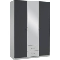 Kleiderschrank RAUCH "Bergheim", grau (seidengrau, graumetallic), B:135cm H:197cm T:54cm, Schränke, Drehtürenschrank, abschließbar