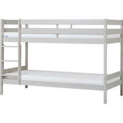 Etagenbett HOPPEKIDS "ECO Comfort Kinderbett 90x200 oder 70x160 aus Massivholz in 4 Farben", grau (grau, grau), B:101cm H:140cm L:206cm, Etagenbetten, TÜV, FSC und Nordisches Umweltzeichen – wahlweise mit Matratzen