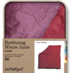 Bettbezug SCHLAFGUT "Woven Satin Fade mit feinen Streifen" Bettbezüge Gr. B/L: 200cm x 200cm, Mako-Satin, bunt (red deep / purple deep) mit Farbverlauf, Mix & Match: passender Kissenbezug erhältlich