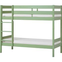 Etagenbett HOPPEKIDS "ECO Comfort Kinderbett 90x200 oder 70x160 aus Massivholz in 4 Farben", grün (grün, grün), B:81cm H:140cm L:166cm, Etagenbetten, TÜV, FSC und Nordisches Umweltzeichen – wahlweise mit Matratzen