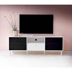 TV-Board HAMMEL FURNITURE "Mistral Fernsehschrank, Medienmöbel, Hängend", weiß, B:161,5cm H:42cm T:45cm, Sideboards, mit Türen mit Akustikstoff, Kabeldurchführung, Lowboard, B: 161,5 cm