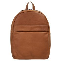 Laptoprucksack X-ZONE, Gr. B/H/T: 30cm x 23cm x 8cm, braun (cognac), Rindsleder, Leder, unifarben, casual, Rucksäcke, echt Leder