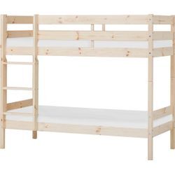 Etagenbett HOPPEKIDS "ECO Comfort Kinderbett 90x200 oder 70x160 aus Massivholz in 4 Farben", beige (natur, natur), B:81cm H:140cm L:166cm, Etagenbetten, TÜV, FSC und Nordisches Umweltzeichen – wahlweise mit Matratzen
