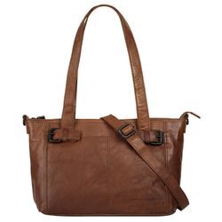 Shopper SPIKES & SPARROW Gr. B/H/T: 36cm x 24cm 6cm onesize, braun (cognac) Damen, Leder, Taschen echt Leder