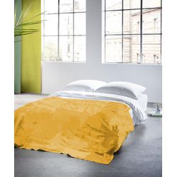 Plaid FLEURESSE "Plaid" Wohndecken Gr. B/L: 180 cm x 270 cm, gelb (lemon, gelb) Baumwolldecken Halbleinen, in Gr. 180x270 cm, Plaid