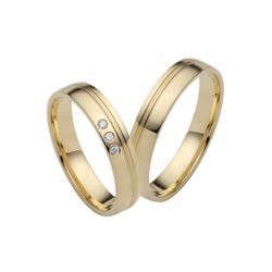 Trauring FIRETTI "Schmuck Geschenk Gold 750 Hochzeit Ehering "LIEBE"" Gr. 54, gold (gelbgoldfarben), Fingerringe, 54, ohne Brillanten, Gelbgold 375, 4mm, Made in Germany, wahlweise mit oder ohne Brillanten