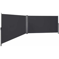 Songmics - Doppel Seitenmarkise 180 x 600cm tüv süd zertifiziert verdickter Polyester 280g/m² Anthrazit GSA360G - Anthrazit