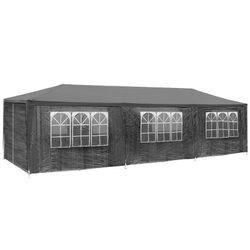 tectake® Pavillon, 9 x 3 m, mit UV-Schutz, inklusive Spannseile und Heringe