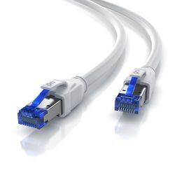 Primewire Patchkabel CAT 8 mit Baumwollummantelung - Gigabit Ethernet LAN Kabel - 40 Gbit/s - S/FTP PIMF Schirmung - Netzwerkkabel - 20m