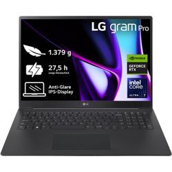 LG Business-Notebook "Gram Pro 17 Ultralight Laptop, IPS Display, 32GB RAM, Windows 11 Home", 17Z90SP-E.AD7BG, 2024, Notebooks, schwarz, 32 GB RAM 2000 GB SSD, Core Ultra 7, Windows 11 Home