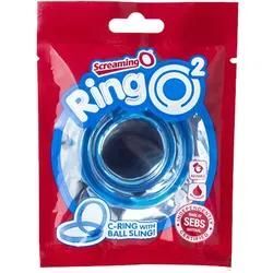 «Ring O2» Doppelter Penisring, Hellblau, Latexfrei, Erektion (1 Stück)