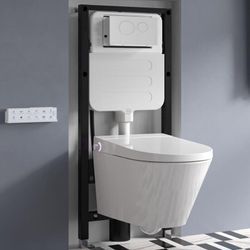 Horow - Komplettset dusch wc Dusche Bidet Hänge Toilette Spülrandlos Weiß Sitzheizung wc