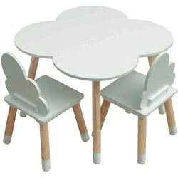 Rebecca Mobili Kindertisch und 2 Stühle mdf Kiefer Grün für Kinderzimmer Spielzimmer