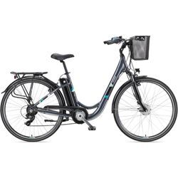 E-Bike TELEFUNKEN "Multitalent RC822" Gr. 48, grau (anthrazit), E-Bikes, 48cm, 28 Zoll (71,12cm), City Elektrofahrrad, Damen Herren, 28 Zoll, 36 V 374 Wh Akku, Pedelec