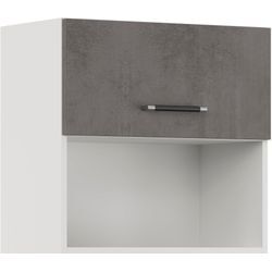 Klapphängeschrank IMPULS KÜCHEN ""Prag und Valencia", Breite/Höhe: 60/57,9 cm", grau (beton, optik schiefer dunkelgrau), B:60cm H:57,9cm T:34,2cm, Holzwerkstoff, Dekorfolie, Schränke, vormontiert, mit Soft-Close, mit Klapptür und offener Nische