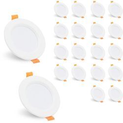 20er led Einbaustrahler Strahler Deckeneinbauleuchte Set Einbauleuchte Deckenleuchte Einbauspot Deckenspot IP44 400LM Warmweiß 5W - Tolletour