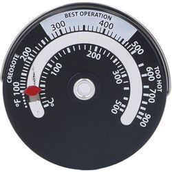 Holzofenthermometer Magnetisch, 0 500℃ Ofenthermometer mit Zifferblatt aus Aluminiumlegierung, Thermometer FüR HolzöFen, GasöFen, PelletöFen - Ej.life