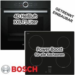 Bosch - Herdset Backofen EcoClean mit Induktionskochfeld Booster - autark, 60 cm